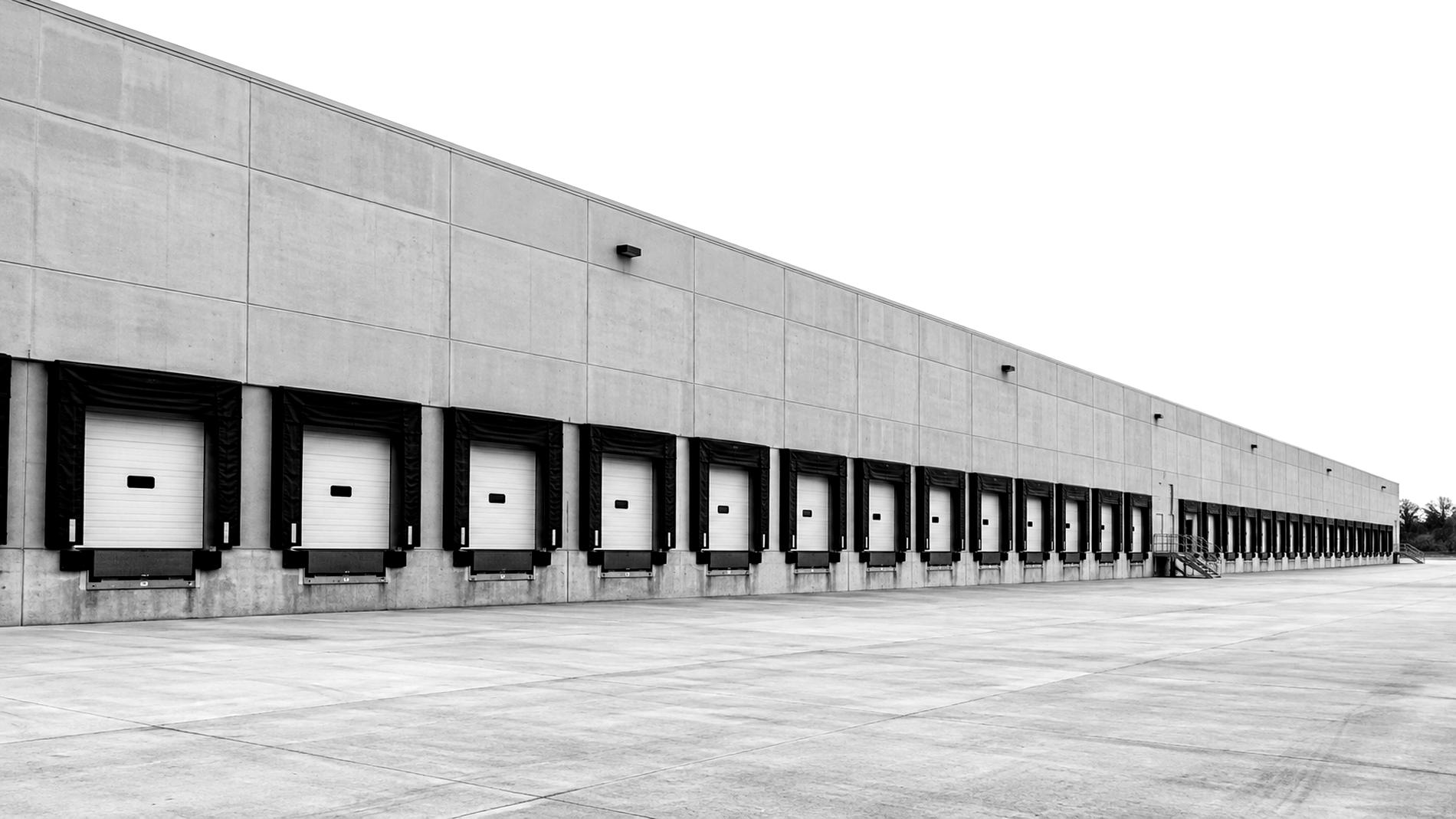 Loading dock elevation of a single-tenant distribution warehouse